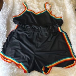 Thick strap plus size romper